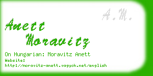 anett moravitz business card